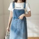 Women Denim Dresses Spring Summer Big Pocket Loose Casual