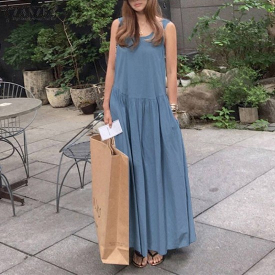 Stylish Denim Blue Dress Women's Summer Sundress Casual