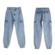 High Waist Side Pocket Jeans Spring Autumn Harem Denim High Waist Side Pocket Jeans Spring Autumn Harem Denim