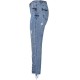 Jeans Denim Pants High Waist Slim Straight Pearl Tassel Washed Cowboy