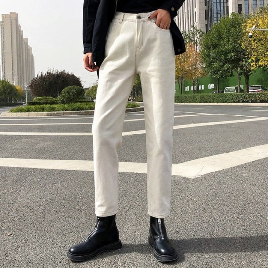 Elastic Waist Jeans Denim Harem Pants Casual Female