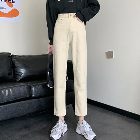 Jeans All-match Korean Style Mopping Trousers Denim Vintage