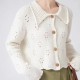 Women Hollow Out Sweet Sweater Buttons Up Cardigan Coat