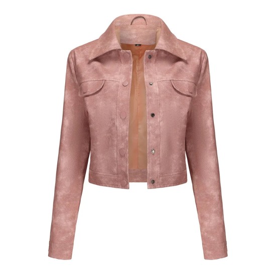 Women's Leather Jackets With Pockets Casual Thin Outerwear Women's Leather Jackets With Pockets Casual Thin Outerwear