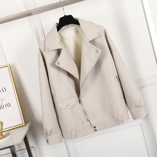 Fashion Oversized Coat Faux Leather Jacket