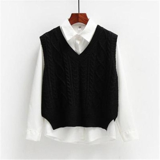 Vest Women Solid Short Loose Trendy Style Sleeveless