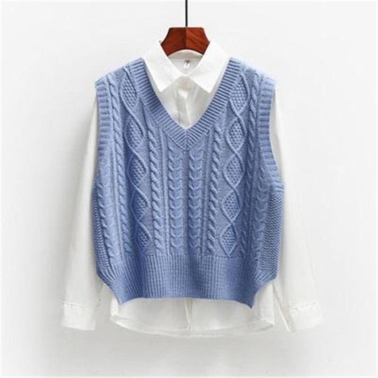Vest Women Solid Short Loose Trendy Style Sleeveless