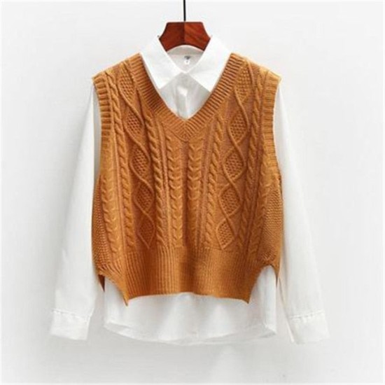 Vest Women Solid Short Loose Trendy Style Sleeveless