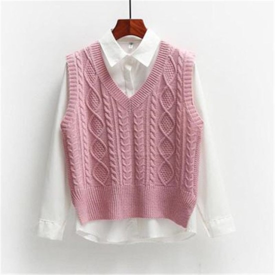 Vest Women Solid Short Loose Trendy Style Sleeveless