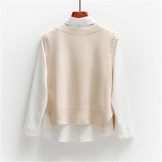 Vest Women Solid Short Loose Trendy Style Sleeveless