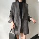 Elegant Plaid Blazers and Jackets Work Office Lady Vintage Elegant Plaid Blazers and Jackets Work Office Lady Vintage