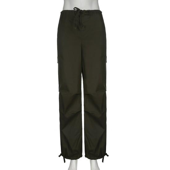 Light Khaki Cargo Streetwear Big Pocket Patchwork Casual Pants