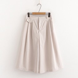 Cotton Midi Wide Leg Baggy Cropped Skirt Pants