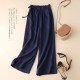 Cotton linen straight loose wide-leg 8 colors pants